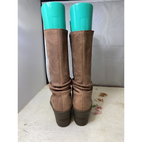 KEEN WOMENS WEDGE BOOTS SZ 7.5 Slip On LIGHT BROWN - Picture 3 of 13